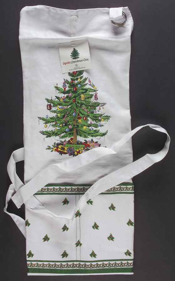 Christmas Tree 25" X 34" Cloth Kitchen Apron by Spode-1