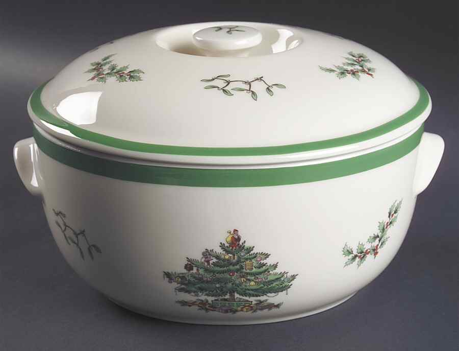 Christmas Tree 2.25 Qt Round Covered Casserole by Spode-1