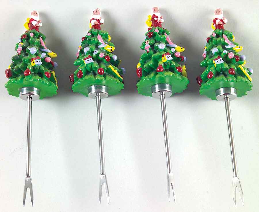 Christmas Tree Cocktail Fork - Set of 4 by Spode-1