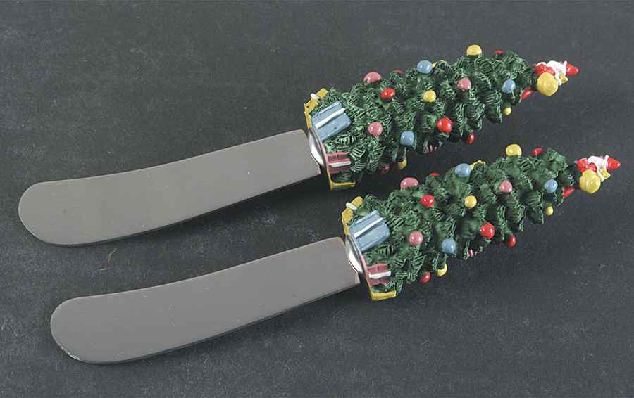 Christmas Tree Individual Cheese Spreader - Set of 2 by Spode-1