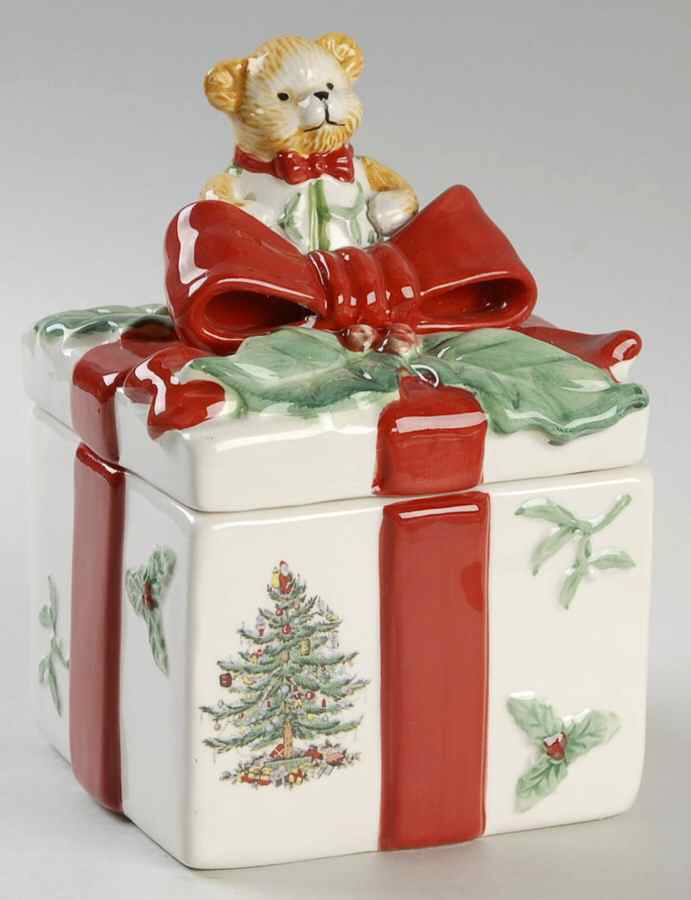 Christmas Tree Bear Covered Box by Spode-1