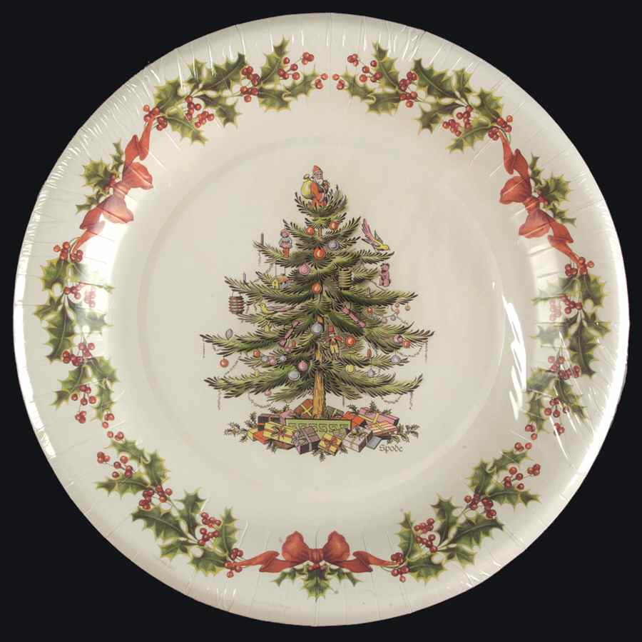 Christmas Tree Pack of 8 - Paper Dinner Plate by Spode-1