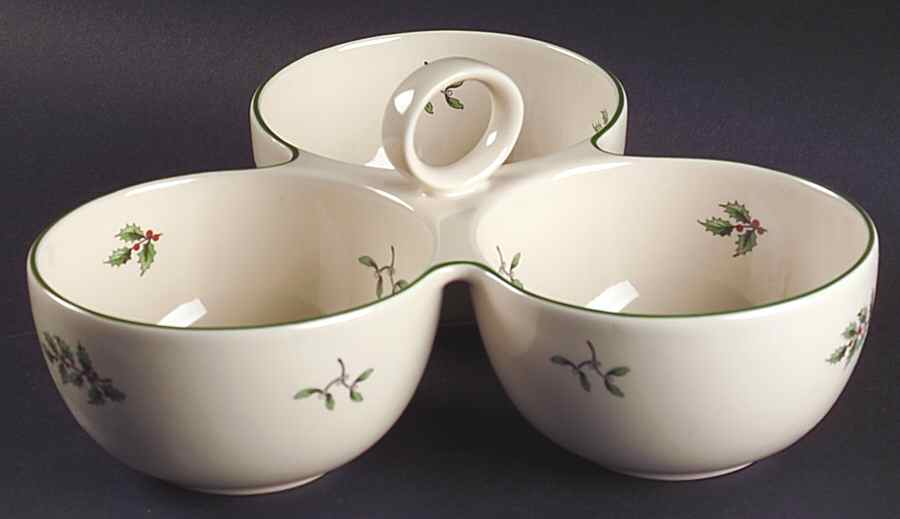 Christmas Tree Handled 3-Part Divided Server by Spode-1
