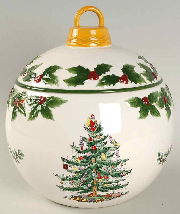 Christmas Tree Cookie Jar & Lid by Spode-1