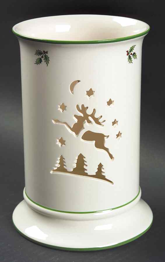 Christmas Tree 7" Pierced Column Candleholder by Spode-1