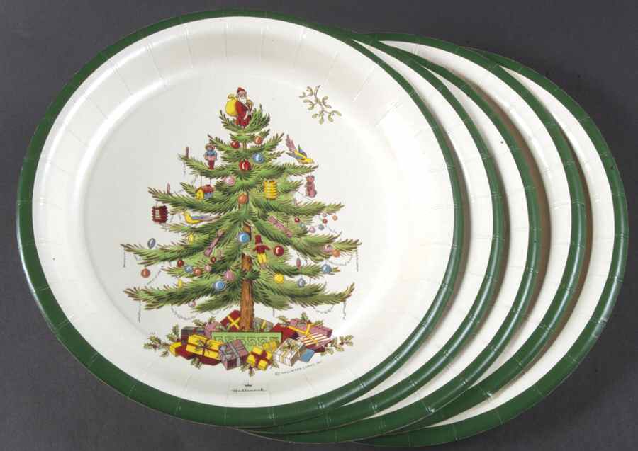 Christmas Tree Pack of 8 - Paper Dinner Plate by Spode-1