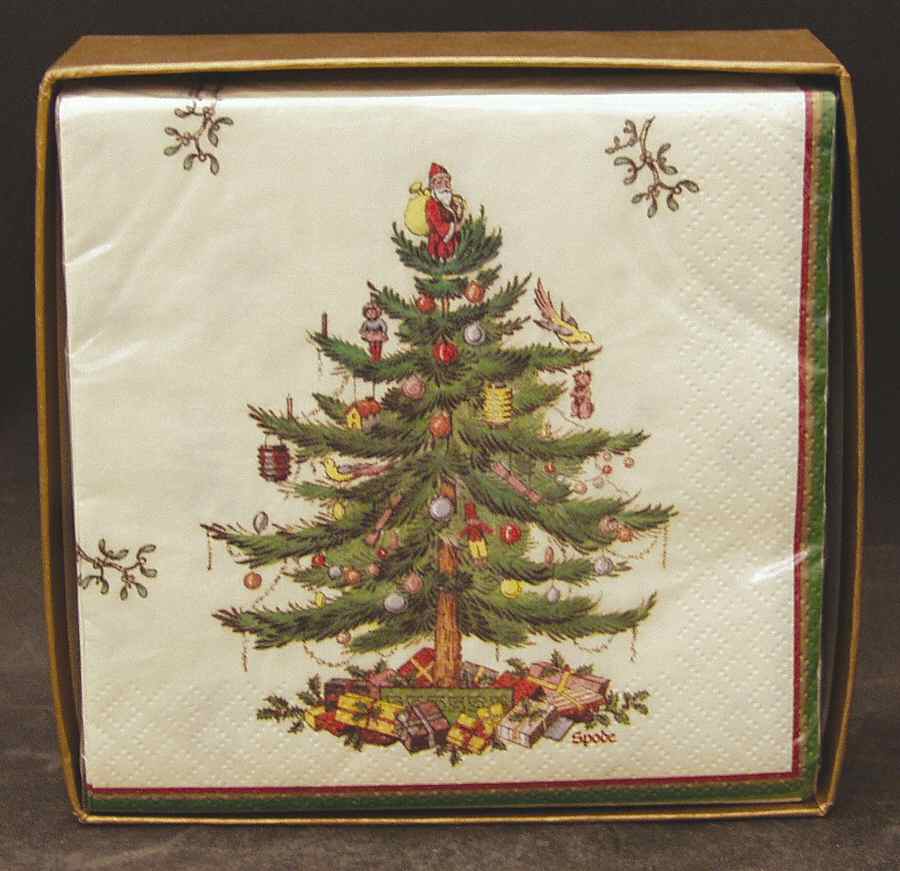 Christmas Tree Unopened Boxed Package of Napkins by Spode-1