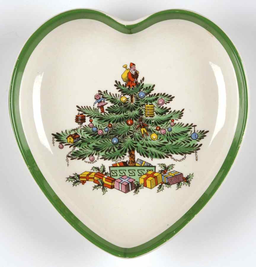 Christmas Tree Heart Shaped Dish by Spode-1