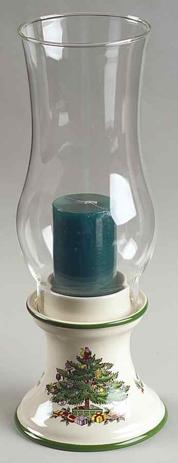 Christmas Tree Hurricane Lamp & Globe by Spode-1