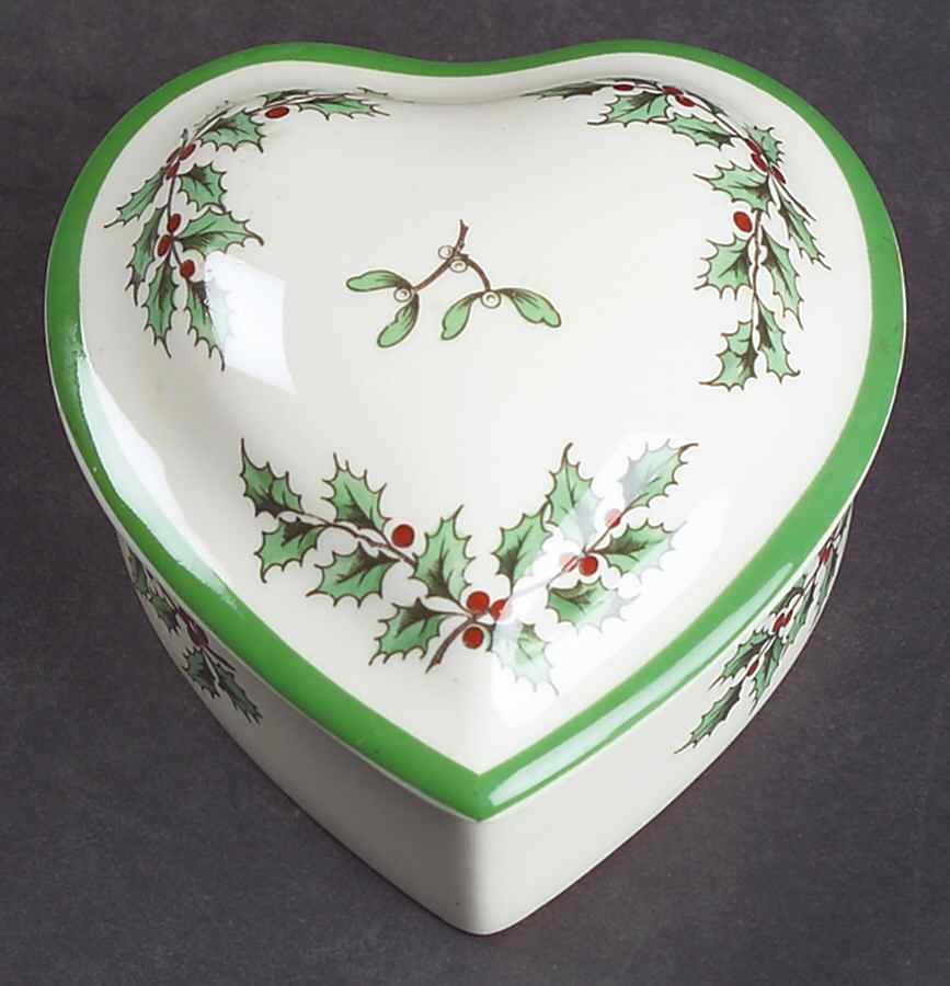 Christmas Tree Heart Shape Box & Lid by Spode-1