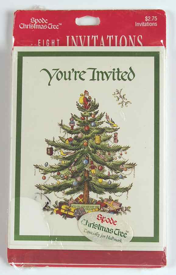 Christmas Tree (Set of 8) Paper Invitations by Spode-1