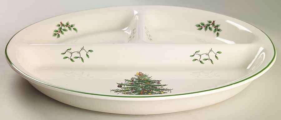 Christmas Tree Lazy Susan-3 Section Server by Spode-1