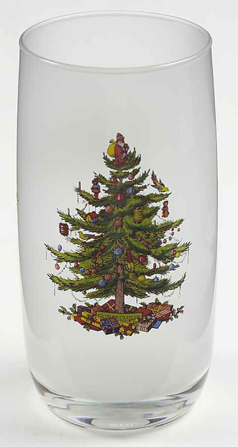 Christmas Tree Frosted Glassware Highball by Spode-1