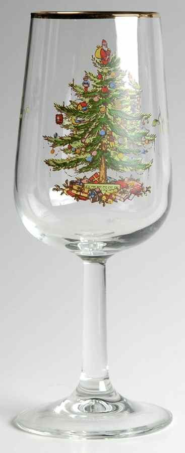 Christmas Tree 12 Oz Glassware Goblet by Spode-1