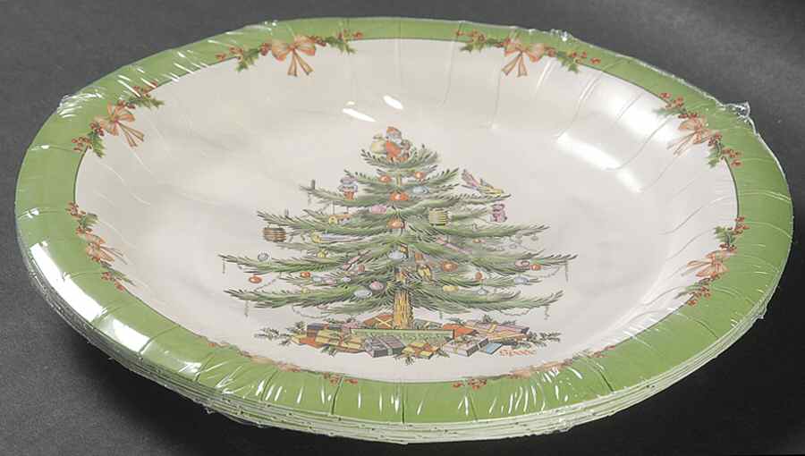 Christmas Tree (Pack of 8) Paper Luncheon/Dessert Plates by Spode-1