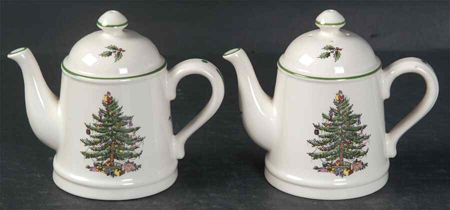 Christmas Tree Figural Salt and Pepper by Spode-1