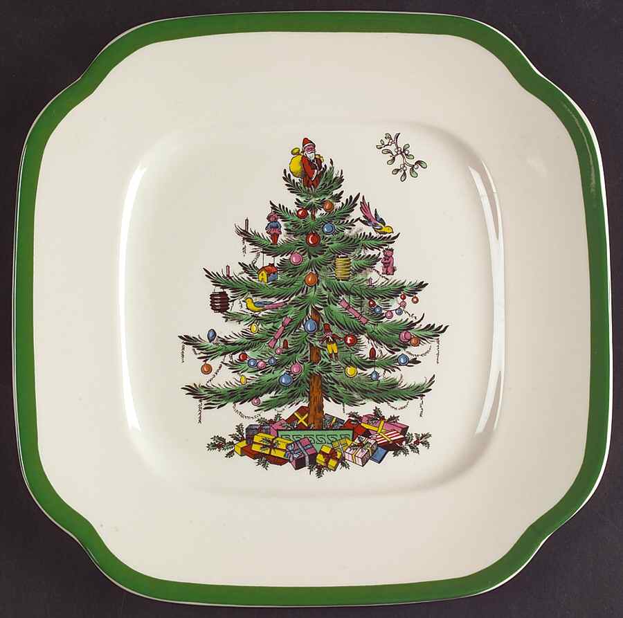 Christmas Tree Square Salad Plate by Spode-1
