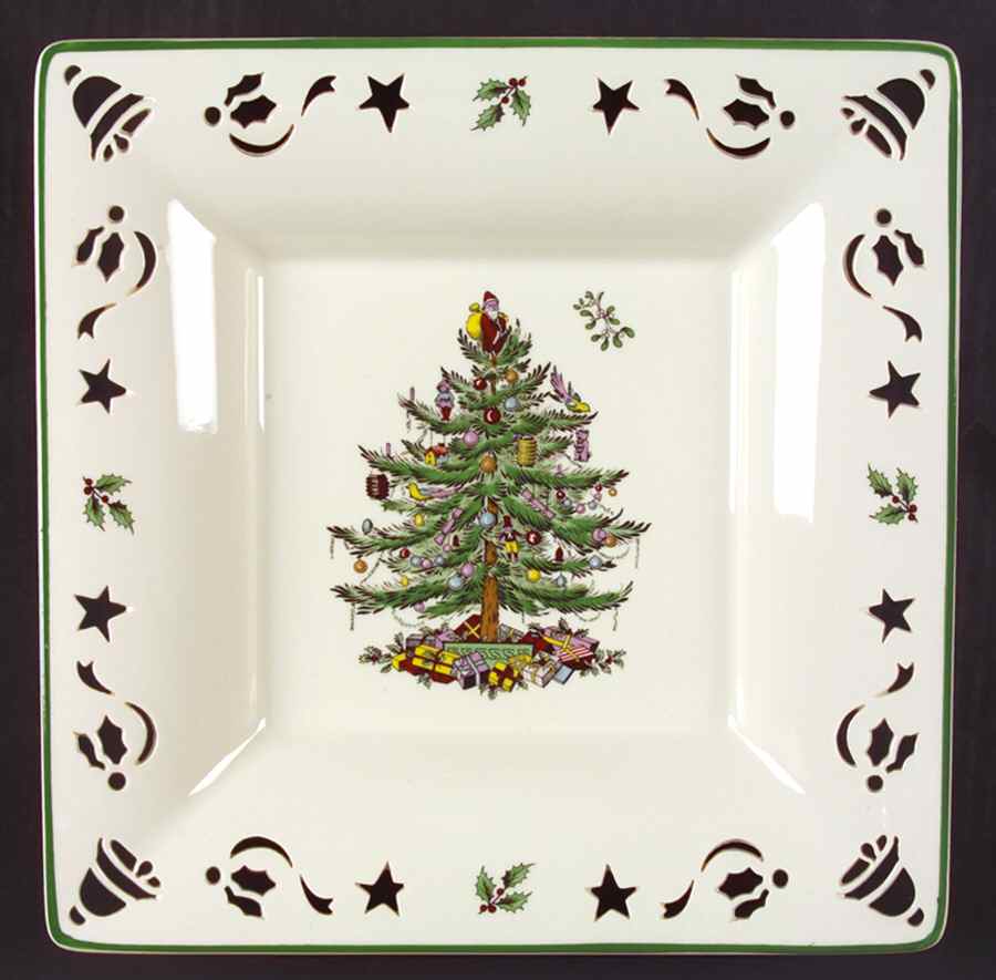 Christmas Tree Medium Square Dish by Spode-1