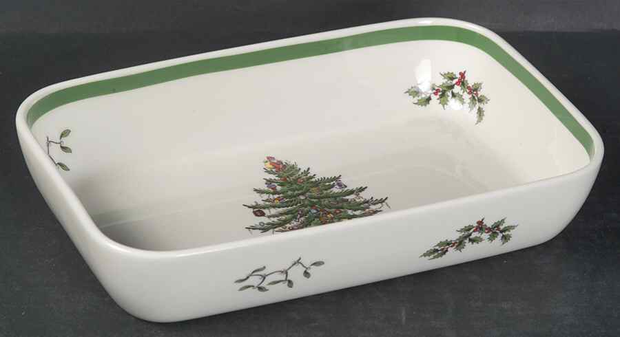Christmas Tree 10" Rectangular Baker by Spode-1