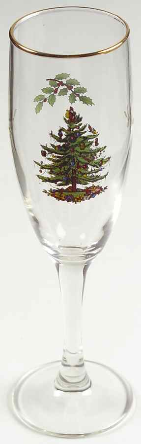 Christmas Tree Glassware Champagne Flute by Spode-1