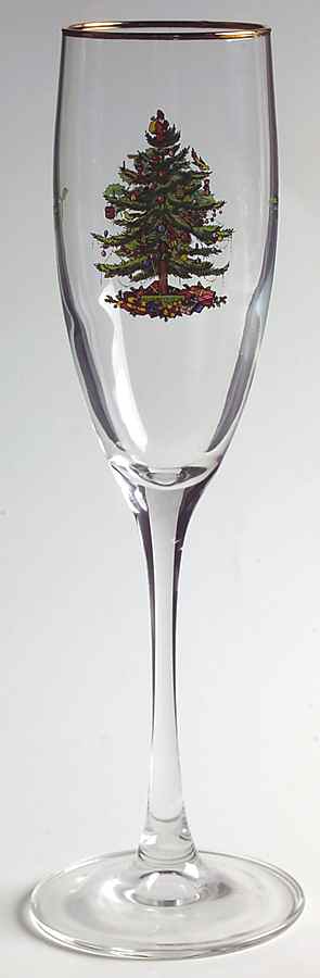 Christmas Tree Glassware Champagne Flute by Spode-1