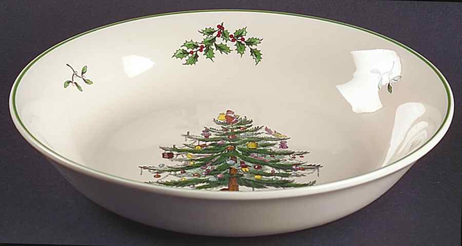 Christmas Tree 9" Shallow Round Bowl by Spode-1
