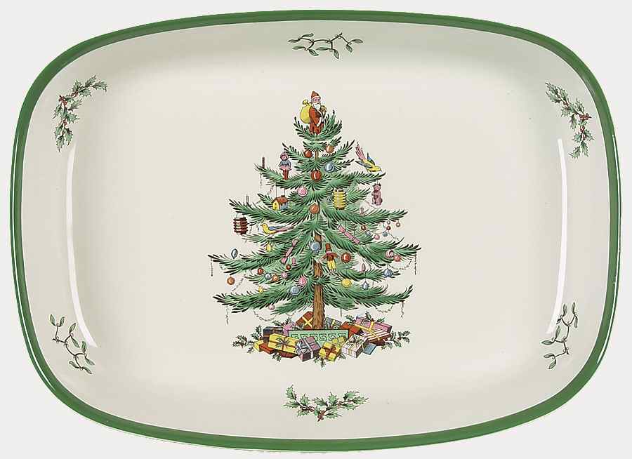 Christmas Tree Rectangular Roaster by Spode-1