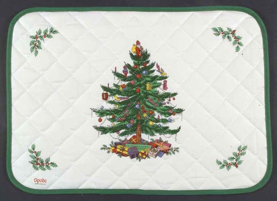 Christmas Tree Rectangular Quilted Cloth Placemat by Spode-1