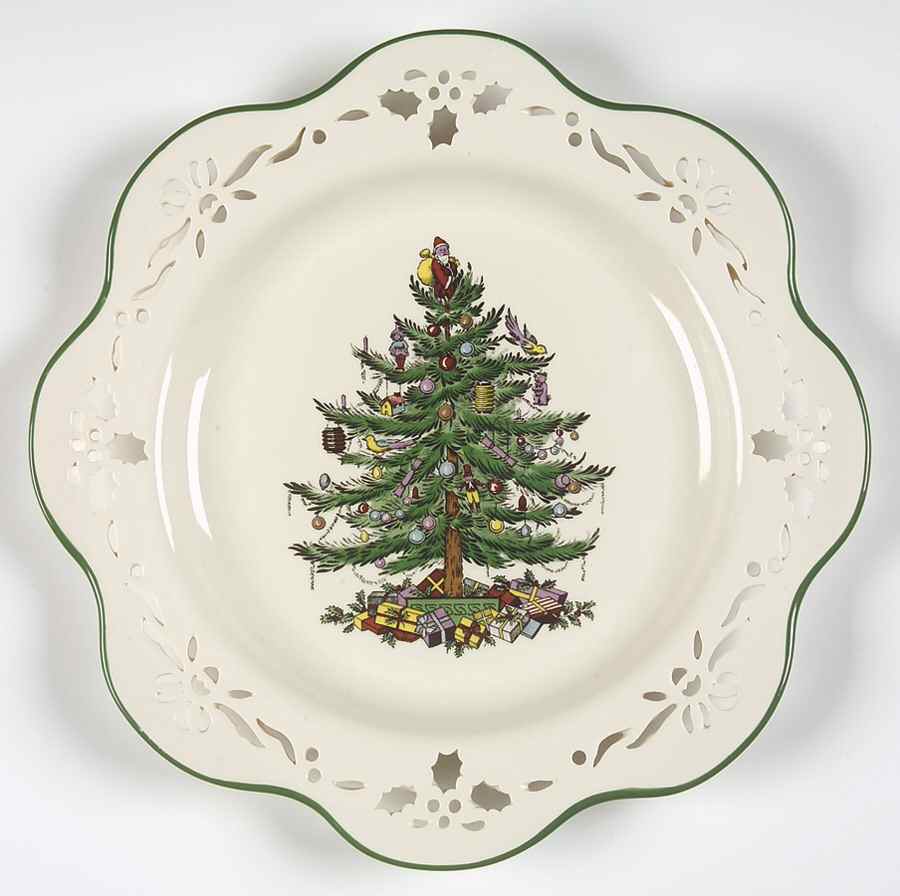 Christmas Tree 9" Pierced Plate by Spode-1