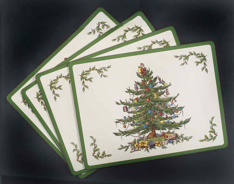 Christmas Tree Corkboard Placemat - Set of 4 (Motif #2) by Spode-1