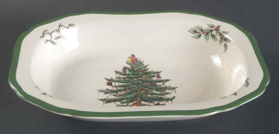 Christmas Tree 9" Oval Vegetable Bowl by Spode-1