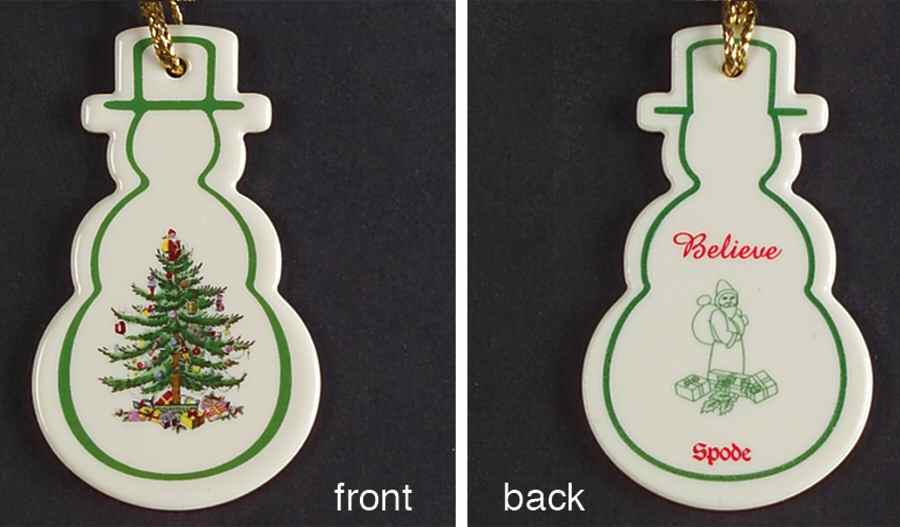 Christmas Tree Ornaments Believe - Snowman - No Box by Spode-1