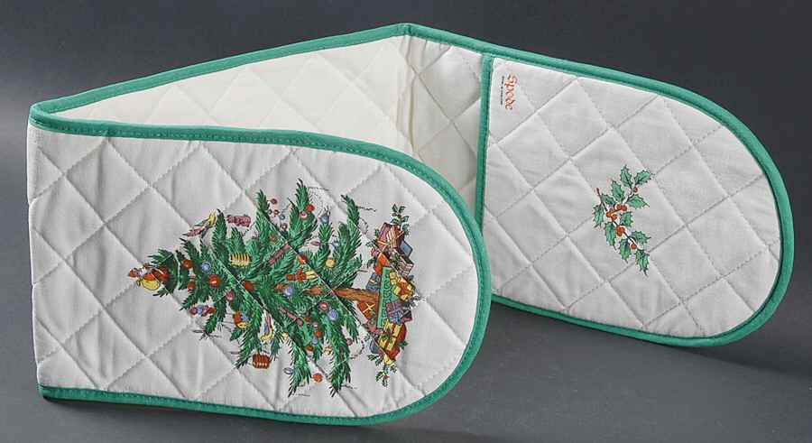 Christmas Tree Cloth Double Oven Mitt by Spode-1