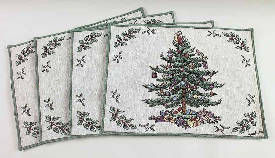 Christmas Tree Tapestry Placemat - Set of 4 by Spode-1