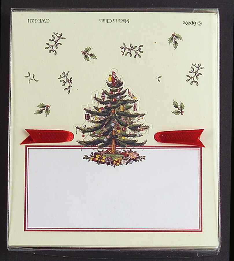 Christmas Tree (Set of 10) Paper Place Card Ribbon by Spode-1