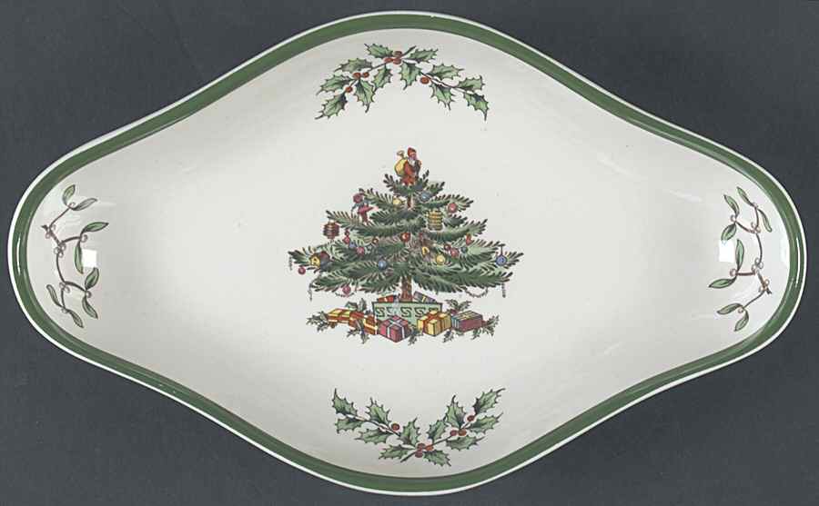Christmas Tree 10" Pickle Dish by Spode-1
