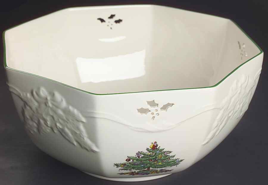 Christmas Tree 10" Octagonal Serving Bowl by Spode-1