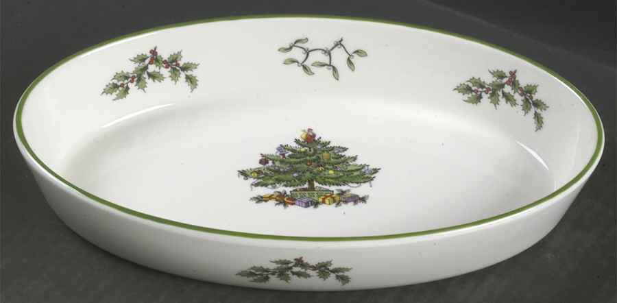 Christmas Tree 10" Oval Baker by Spode-1