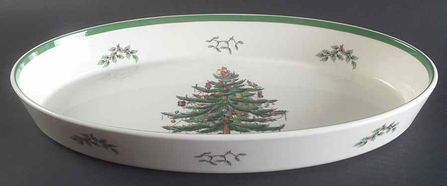 Christmas Tree 16" Oval Baker by Spode-1