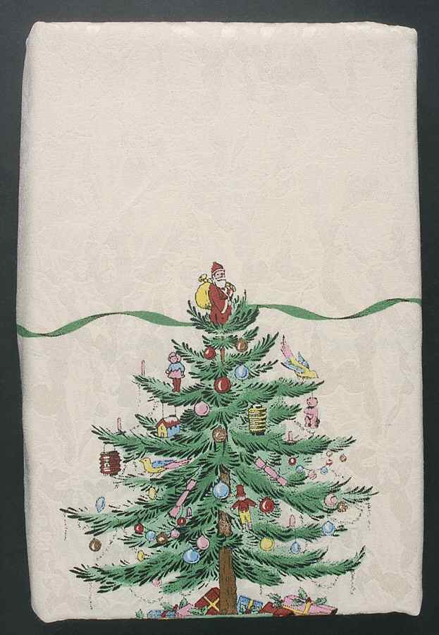 Christmas Tree 60" X 104" Oblong Tablecloth by Spode-1