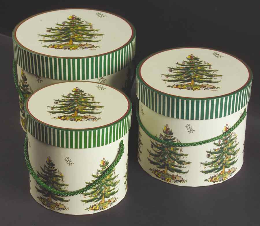 Christmas Tree (Set of 3) Paper Nesting Boxes by Spode-1