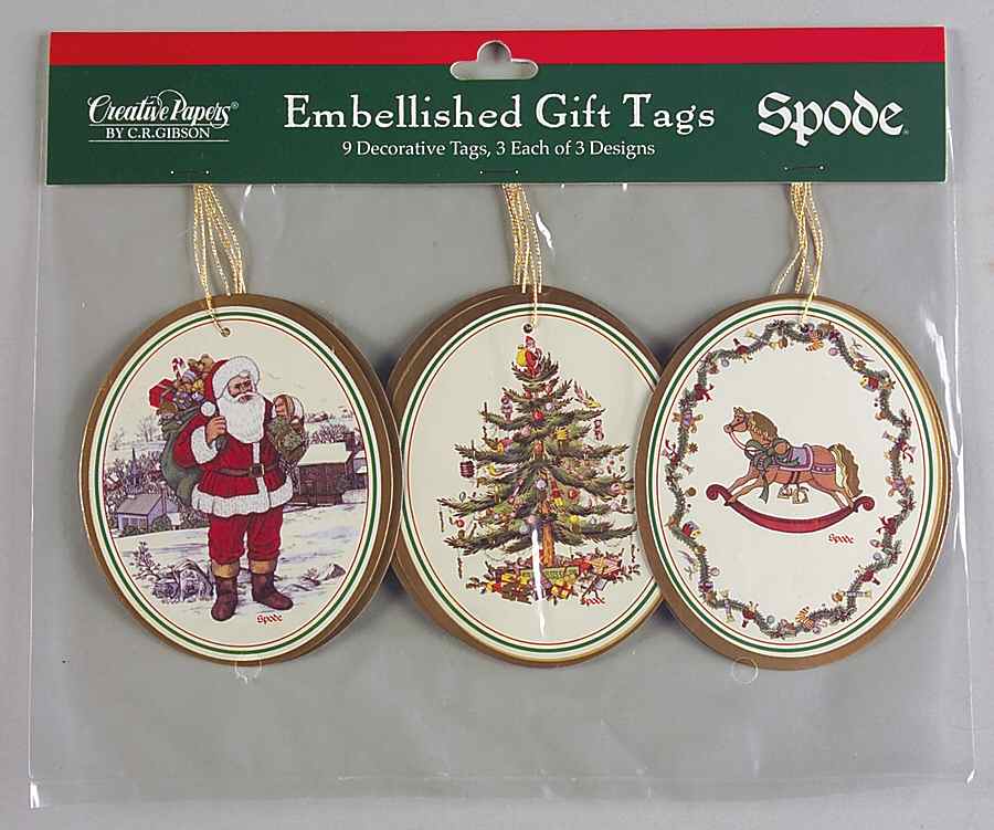 Christmas Tree (Set of 9, 3 Designs) Paper Gift Tag Set by Spode-1