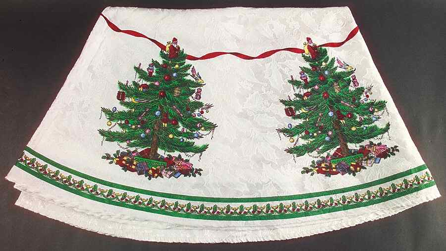 Christmas Tree 66" Round Tablecloth by Spode-1