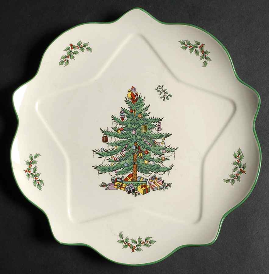 Christmas Tree 9" Star Shaped Plate by Spode-1