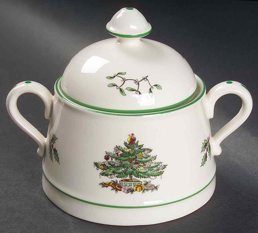 Christmas Tree Ascot Sugar Bowl & Lid by Spode-1