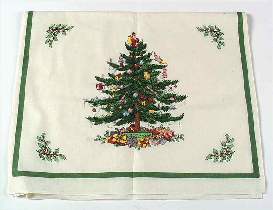 Christmas Tree Tablecloth-Rectangular 18 X 30 by Spode-1