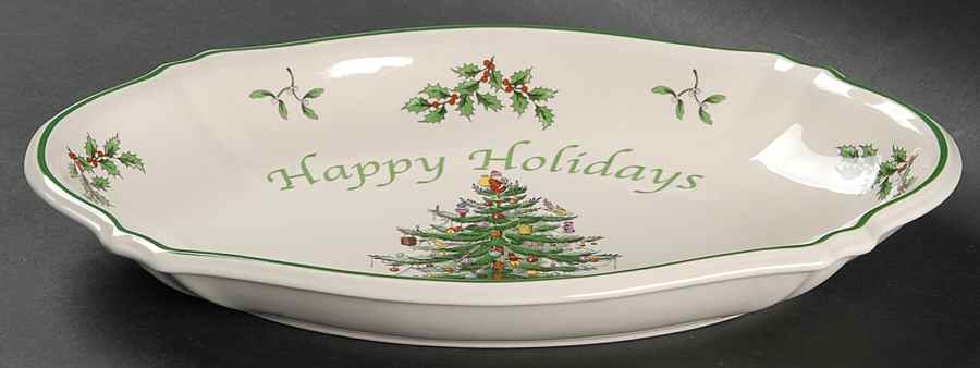 Christmas Tree 11" Oval Tray by Spode-1