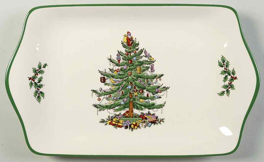 Christmas Tree 11" Sandwich Tray by Spode-1