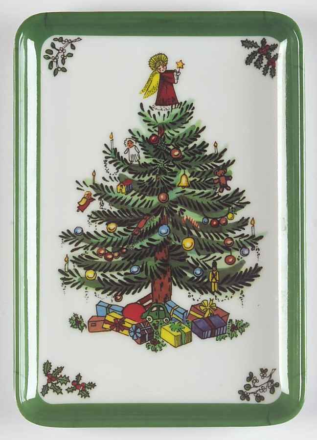 Christmas Tree 5" Plastic Rectangular Tray by Spode-1