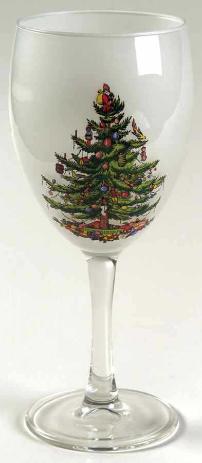 Christmas Tree 12 Oz Frosted Glassware Wine by Spode-1